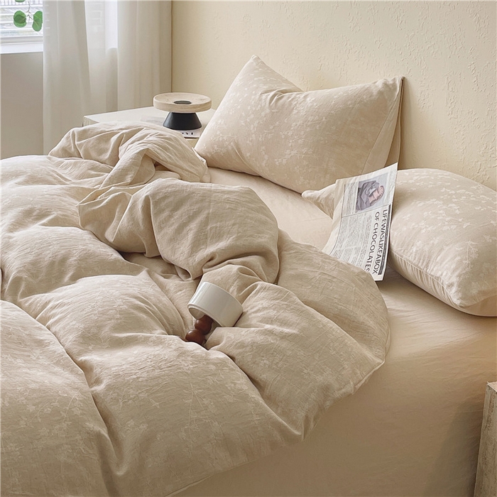 91家纺网 家纺一手货源 找家纺 （总）琪格格纺织 2026新款A类无染本色棉麻纯棉水洗棉四件套