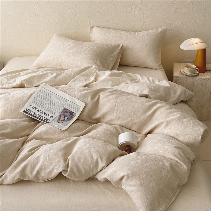 91家纺网 家纺一手货源 找家纺 （总）琪格格纺织 2026新款A类无染本色棉麻纯棉水洗棉四件套