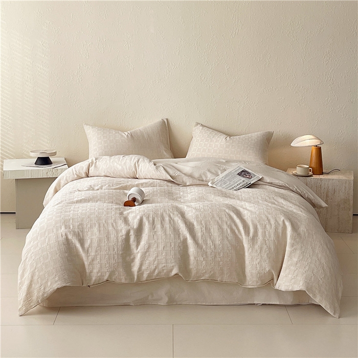 91家纺网 家纺一手货源 找家纺 （总）琪格格纺织 2026新款A类无染本色棉麻纯棉水洗棉四件套