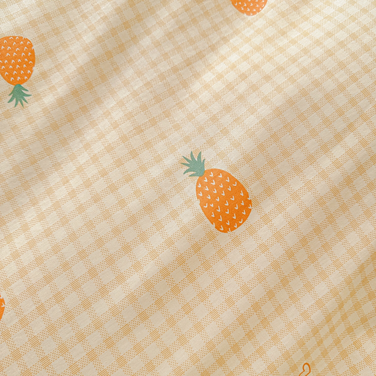 91家纺网 家纺一手货源 找家纺 春雨家居 2026新款全棉印花ins减龄可爱小清新单枕套 小菠萝