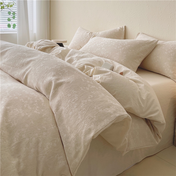 91家纺网 家纺一手货源 找家纺 琪格格纺织 2026新款A类无染本色棉麻纯棉水洗棉四件套 棉麻-安瑞雅