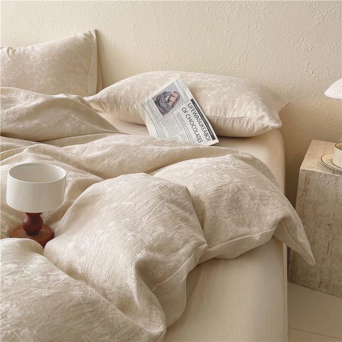 91家纺网 家纺一手货源 找家纺 琪格格纺织 2026新款A类无染本色棉麻纯棉水洗棉四件套 棉麻-安瑞雅