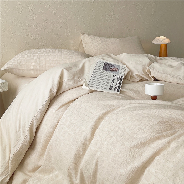 91家纺网 家纺一手货源 找家纺 琪格格纺织 2026新款A类无染本色棉麻纯棉水洗棉四件套 棉麻-米莱