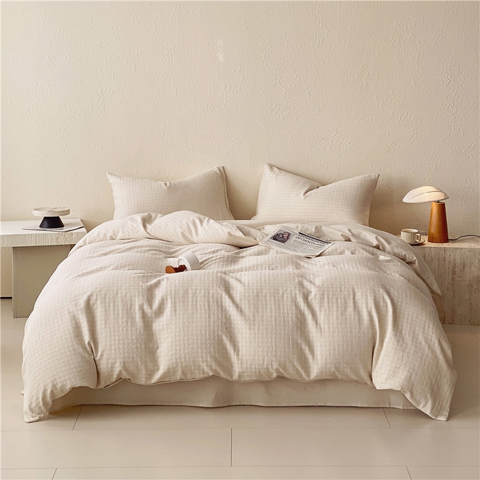 琪格格纺织 2026新款A类无染本色棉麻纯棉水洗棉四件套 棉麻-星光