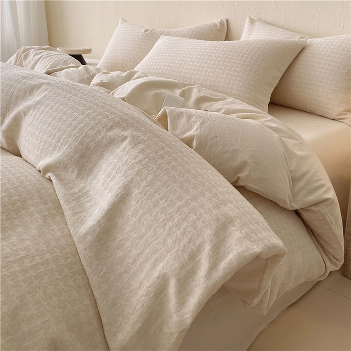 91家纺网 家纺一手货源 找家纺 琪格格纺织 2026新款A类无染本色棉麻纯棉水洗棉四件套 棉麻-星光