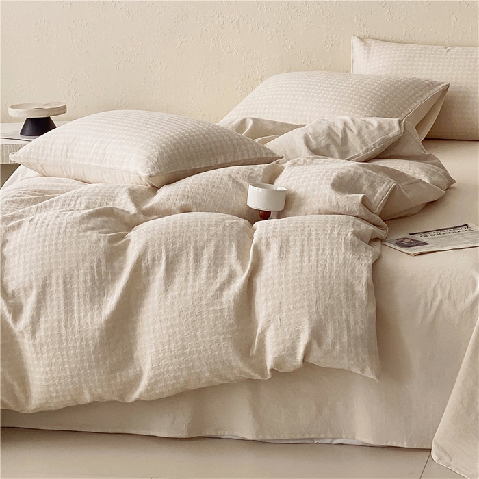 91家纺网 家纺一手货源 找家纺 琪格格纺织 2026新款A类无染本色棉麻纯棉水洗棉四件套 棉麻-星光