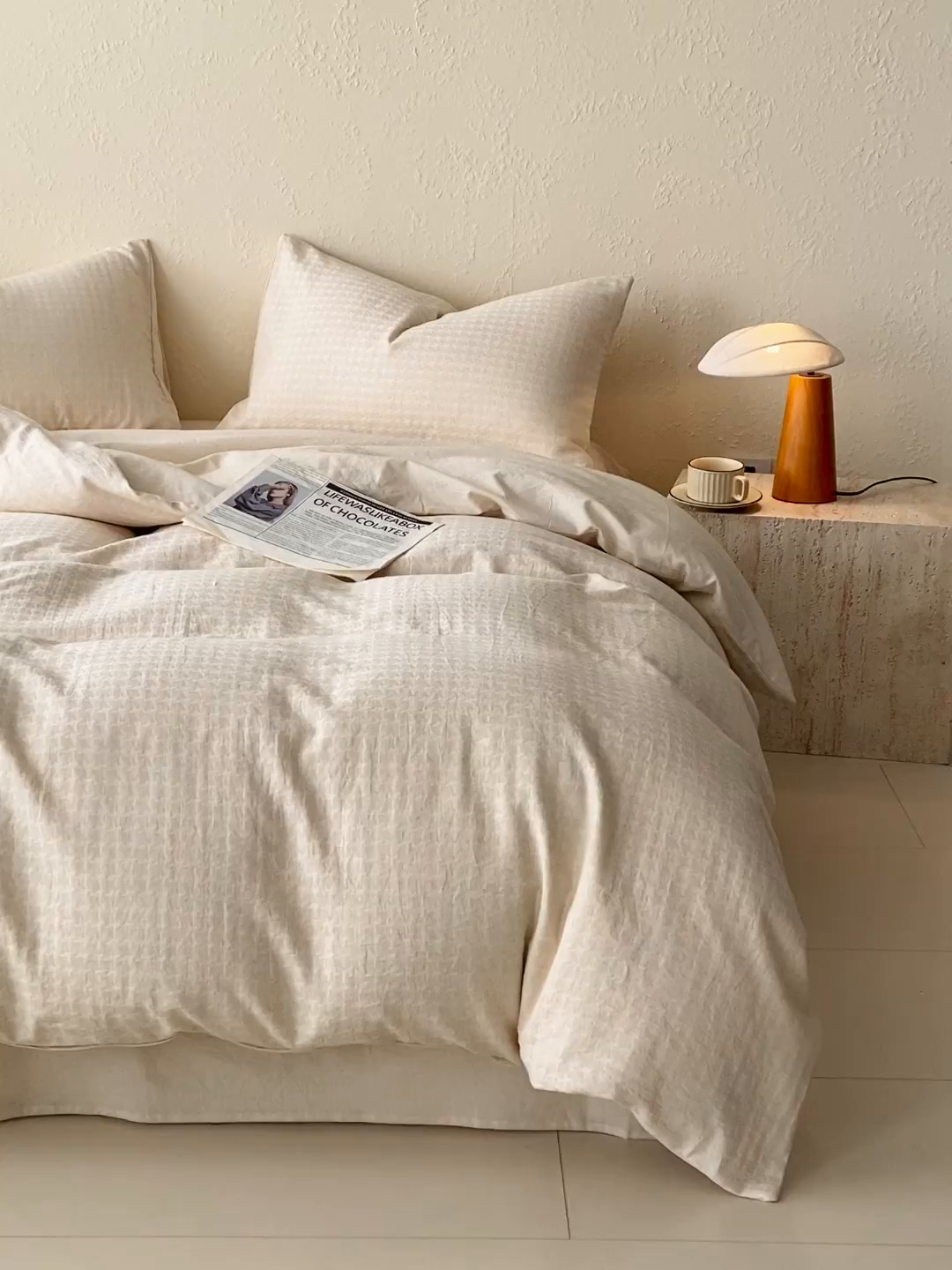 91家纺网 家纺一手货源 找家纺 琪格格纺织 2026新款A类无染本色棉麻纯棉水洗棉四件套 棉麻-星光