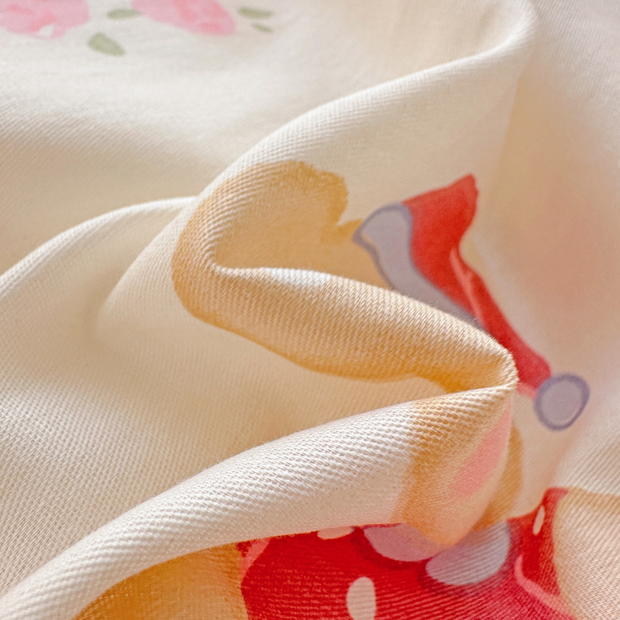 91家纺网 家纺一手货源 找家纺 春雨家居 2026新款全棉印花ins减龄可爱小清新单枕套 心动庄园