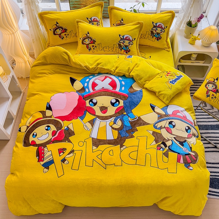 91家纺网 家纺一手货源 找家纺 （总）2024新款卡通法莱绒牛奶绒珊瑚绒四件套升级版