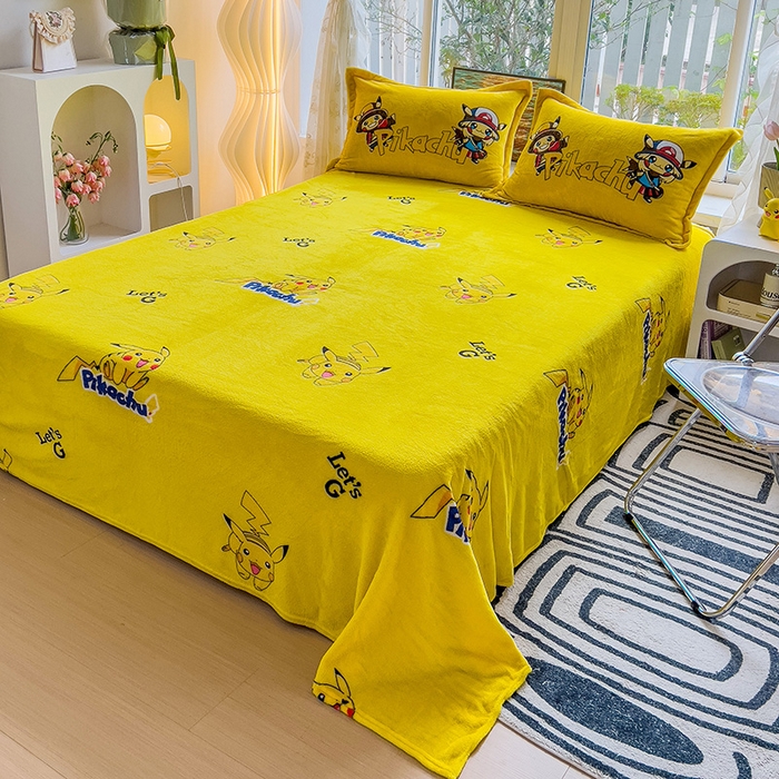 91家纺网 家纺一手货源 找家纺 （总）2024新款卡通法莱绒牛奶绒珊瑚绒四件套升级版