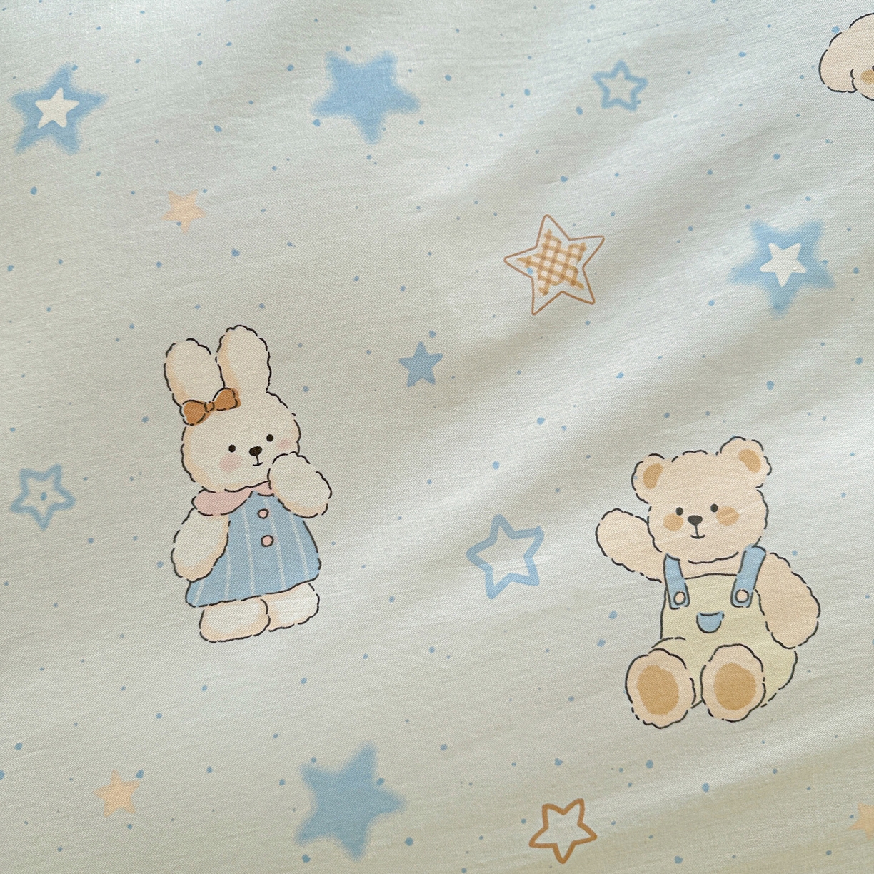 91家纺网 家纺一手货源 找家纺 春雨家居 2026新款全棉印花ins减龄可爱小清新单枕套 星星童话园-兰