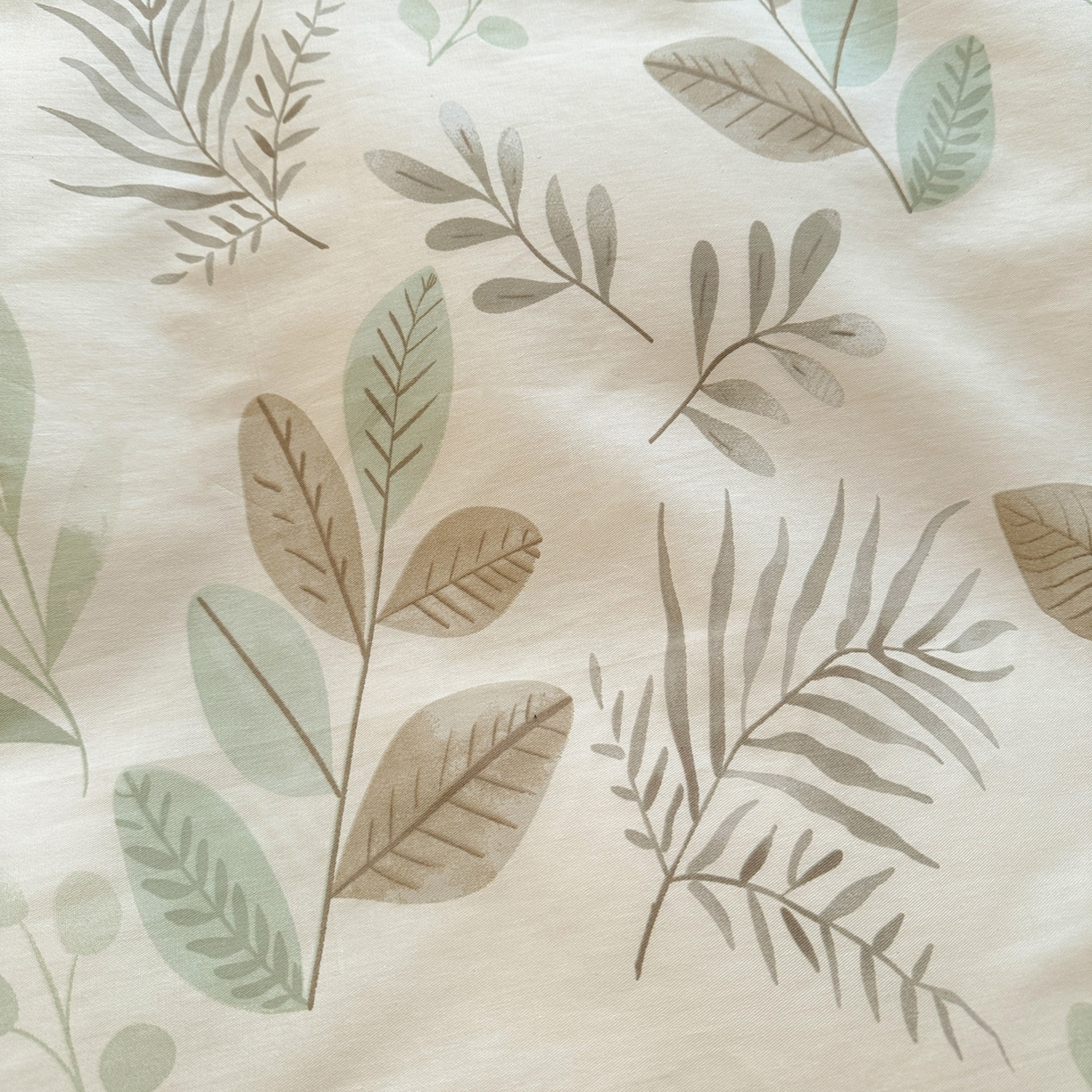 91家纺网 家纺一手货源 找家纺 春雨家居 2026新款全棉印花ins减龄可爱小清新单枕套 叶语轻喃-绿