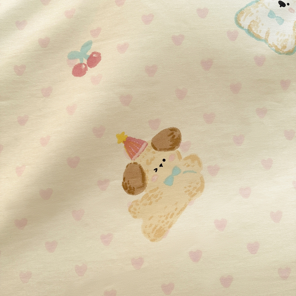 91家纺网 家纺一手货源 找家纺 春雨家居 2026新款全棉印花ins减龄可爱小清新单枕套 芋泥小狗