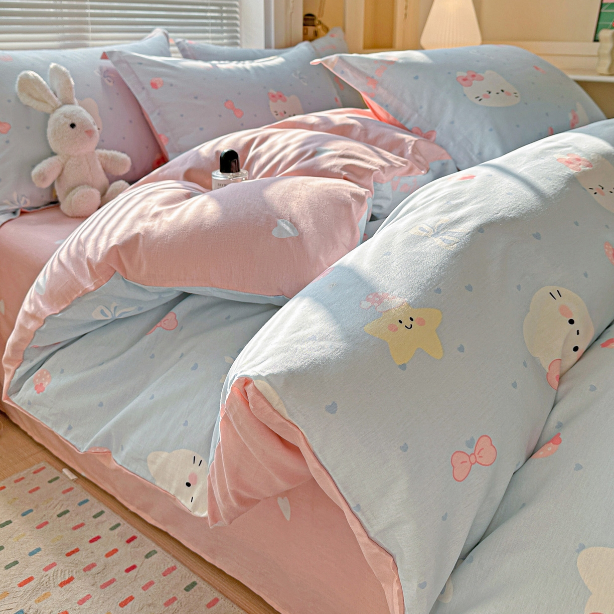 春雨家居 2026新款全棉印花ins减龄可爱小清新单被套 奶油凯蒂-兰