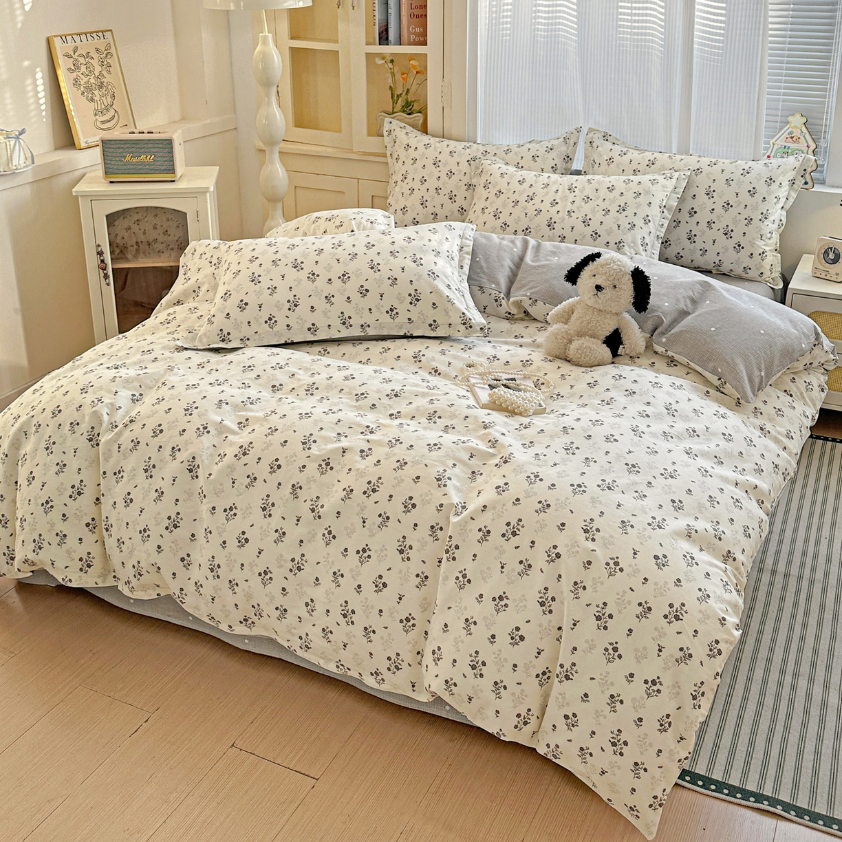 91家纺网 家纺一手货源 找家纺 春雨家居 2026新款全棉印花ins减龄可爱小清新单被套 清秋夜曲