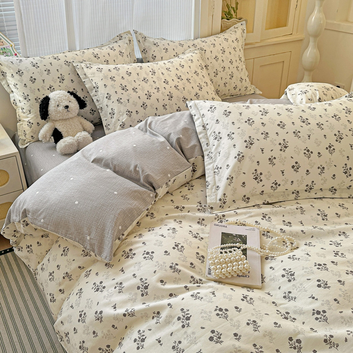 91家纺网 家纺一手货源 找家纺 春雨家居 2026新款全棉印花ins减龄可爱小清新单被套 清秋夜曲