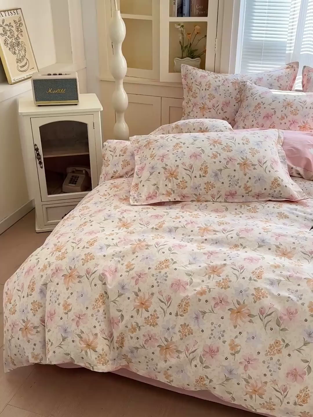 91家纺网 家纺一手货源 找家纺 春雨家居 2026新款全棉印花ins减龄可爱小清新单被套 苏糖-粉