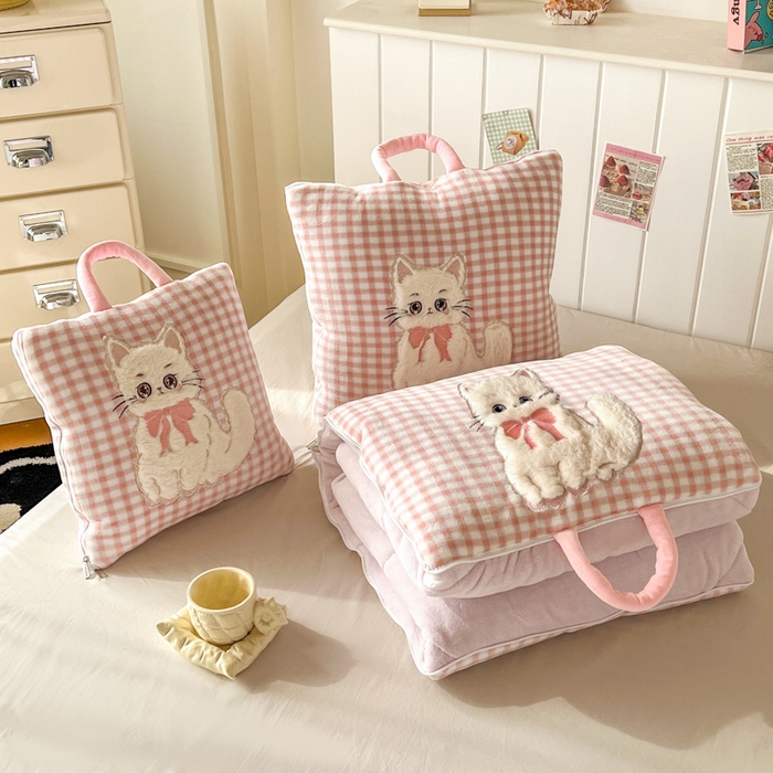 番茄+ 2025新款牛奶绒哈基米抱枕被 哈基米-格粉