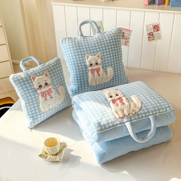 番茄+ 2025新款牛奶绒哈基米抱枕被 哈基米-格蓝