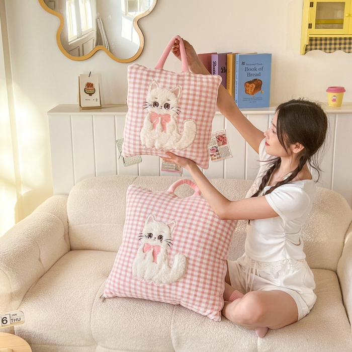 91家纺网 家纺一手货源 找家纺 番茄+ 2025新款牛奶绒哈基米抱枕被 哈基米-格粉