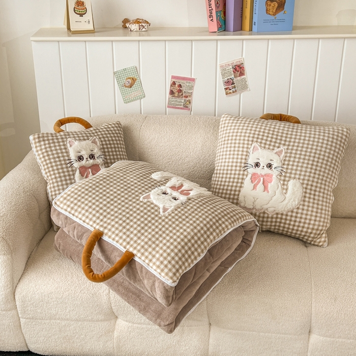 91家纺网 家纺一手货源 找家纺 番茄+ 2025新款牛奶绒哈基米抱枕被 哈基米-格咖