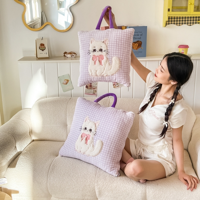 91家纺网 家纺一手货源 找家纺 番茄+ 2025新款牛奶绒哈基米抱枕被 哈基米-格紫