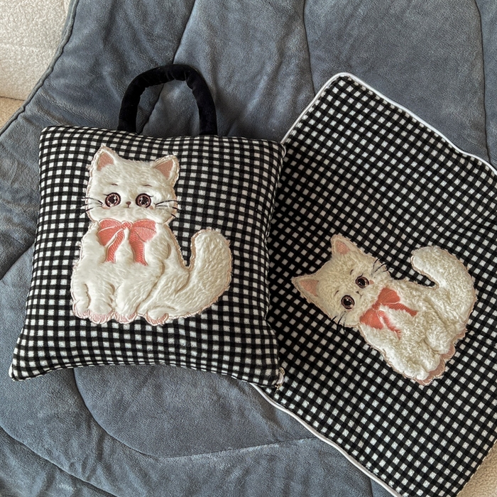 91家纺网 家纺一手货源 找家纺 番茄+ 2025新款牛奶绒哈基米抱枕被 哈基米-格黑