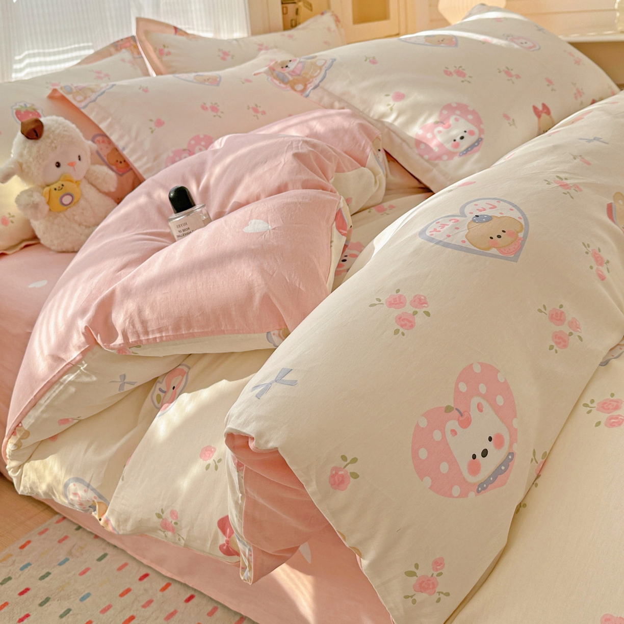 春雨家居 2026新款全棉印花ins减龄可爱小清新单被套 心动庄园