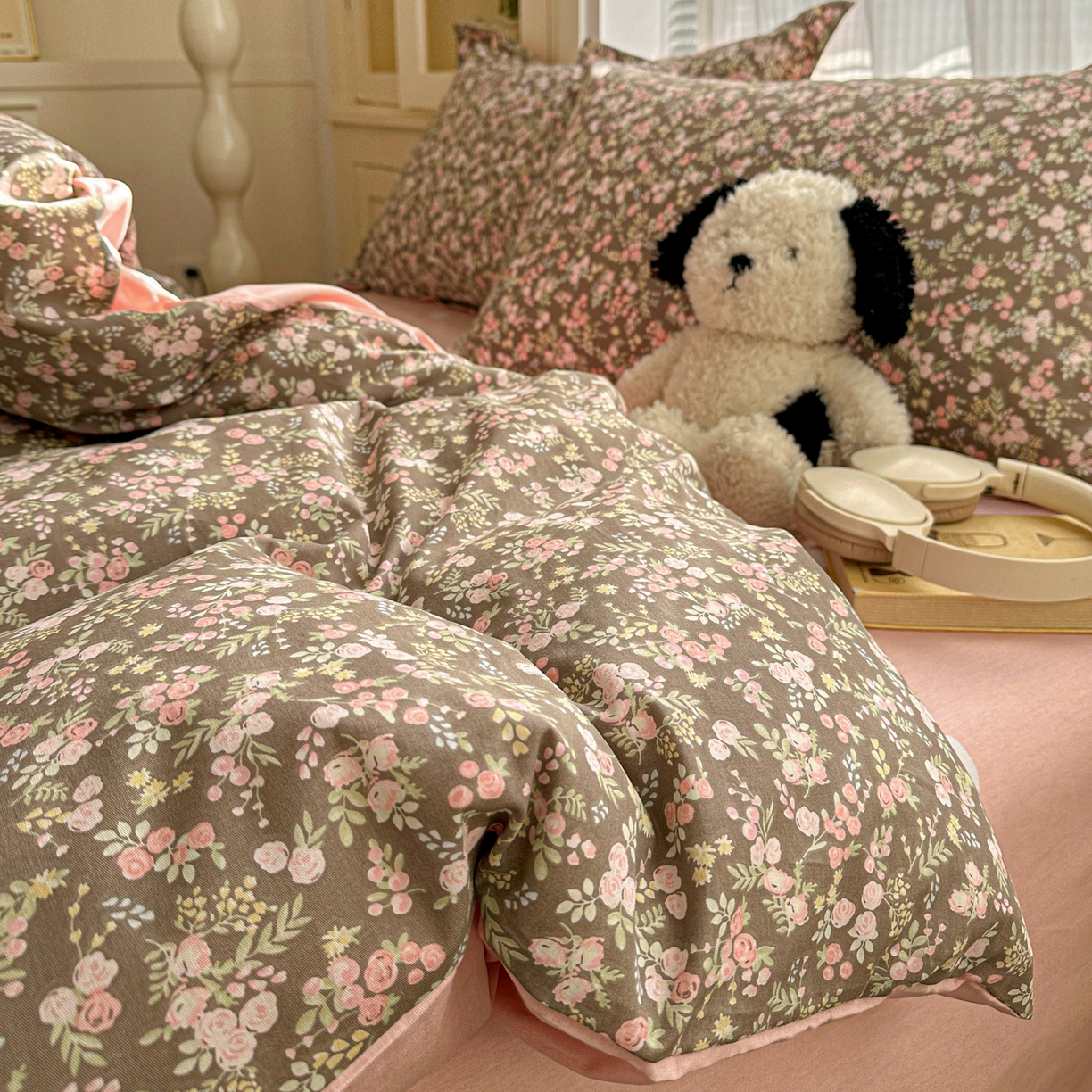 91家纺网 家纺一手货源 找家纺 春雨家居 2026新款全棉印花ins减龄可爱小清新单被套 玉海棠