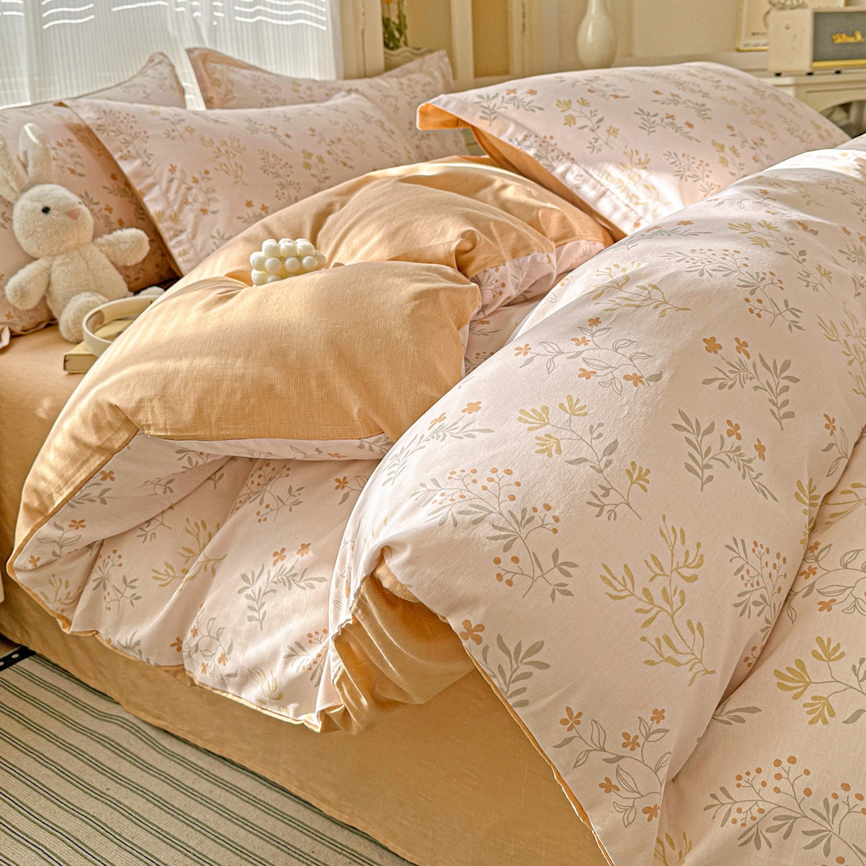 春雨家居 2026新款全棉印花ins减龄可爱小清新单被套 醉梦惜花