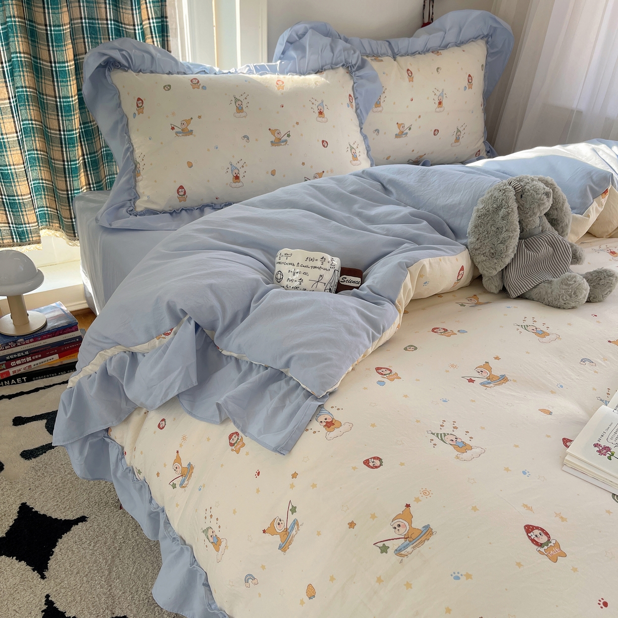 91家纺网 家纺一手货源 找家纺 （总）凯洛奇 2026新款A类仿棉四件套古法水洗棉法式工艺花边套件（提供买家秀）