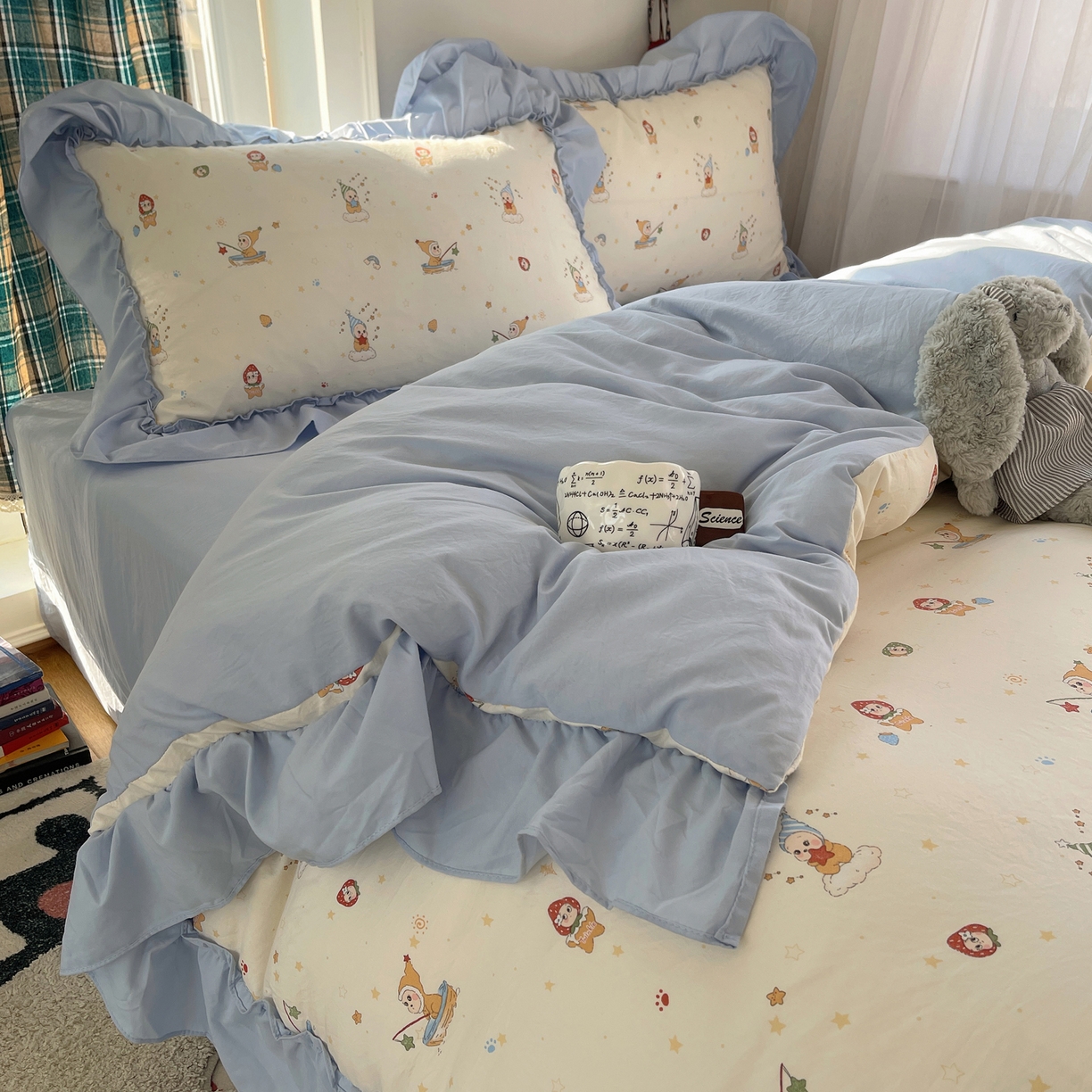 91家纺网 家纺一手货源 找家纺 （总）凯洛奇 2026新款A类仿棉四件套古法水洗棉法式工艺花边套件（提供买家秀）