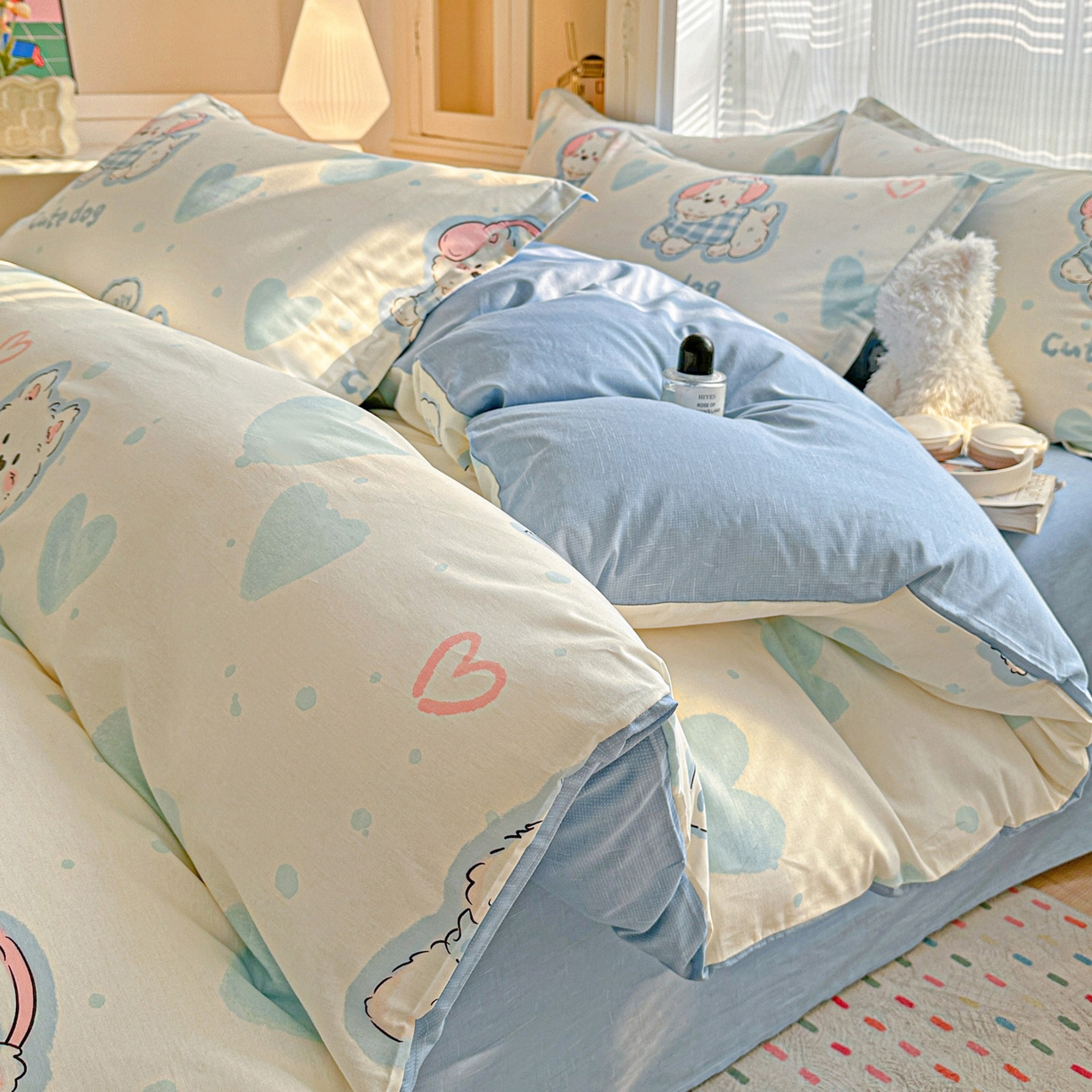 91家纺网 家纺一手货源 找家纺 （总）春雨家居 2026新款全棉纯棉花ins减龄可爱小清新四件套（提供买家秀、质检报告、有预留缩水））