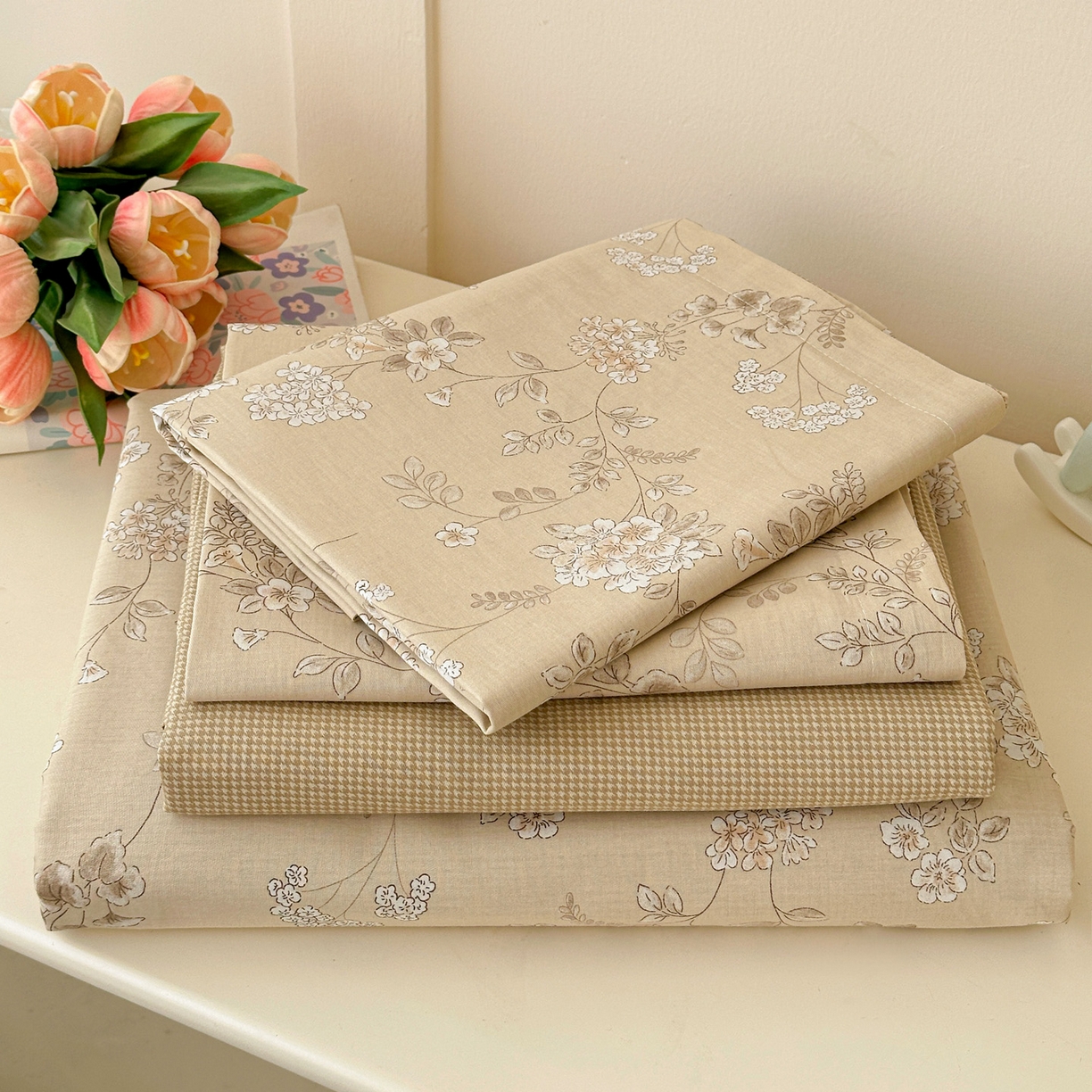 91家纺网 家纺一手货源 找家纺 春雨家居 2026新款全棉纯棉花ins减龄可爱小清新四件套 芙莉