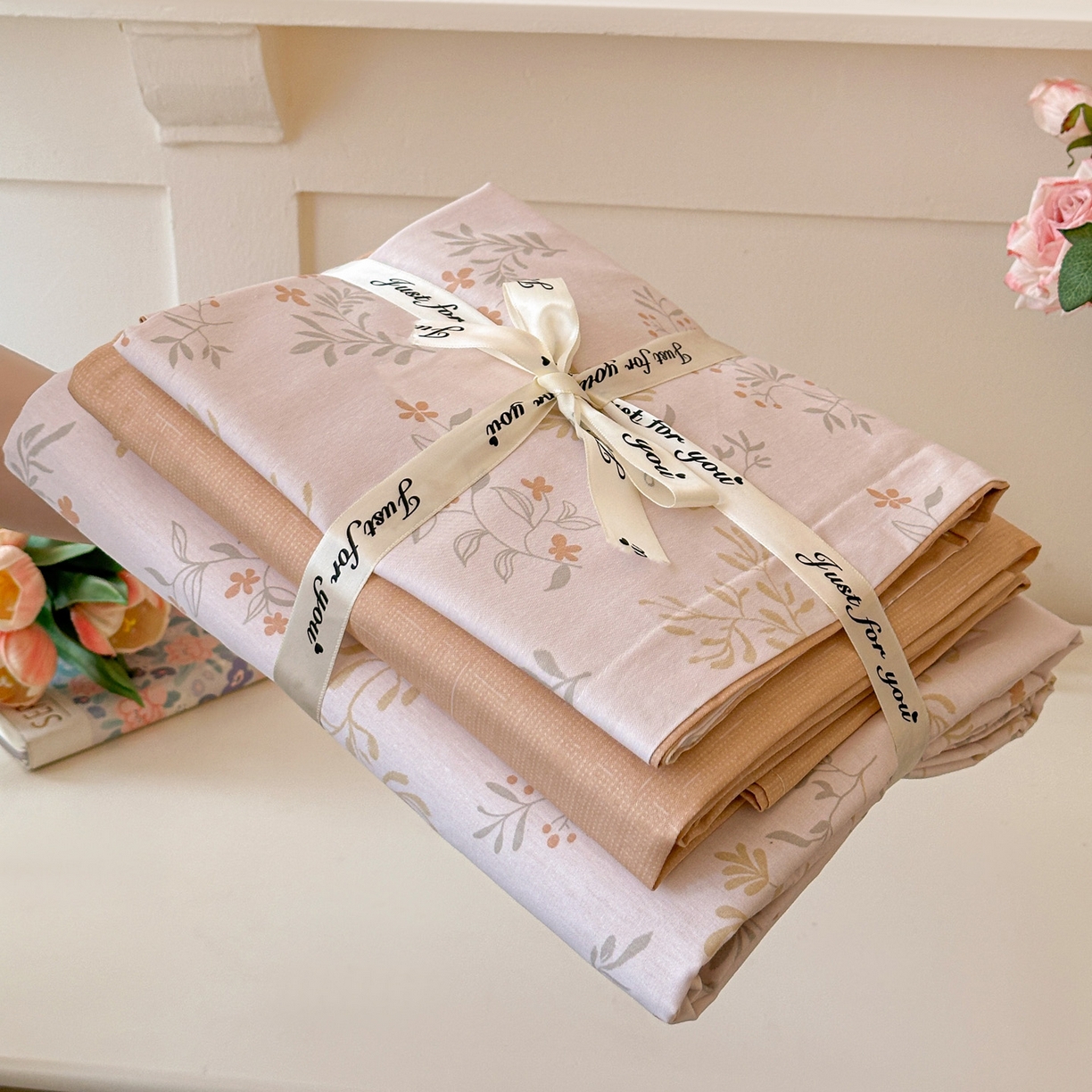 91家纺网 家纺一手货源 找家纺 春雨家居 2026新款全棉纯棉花ins减龄可爱小清新四件套 醉梦惜花