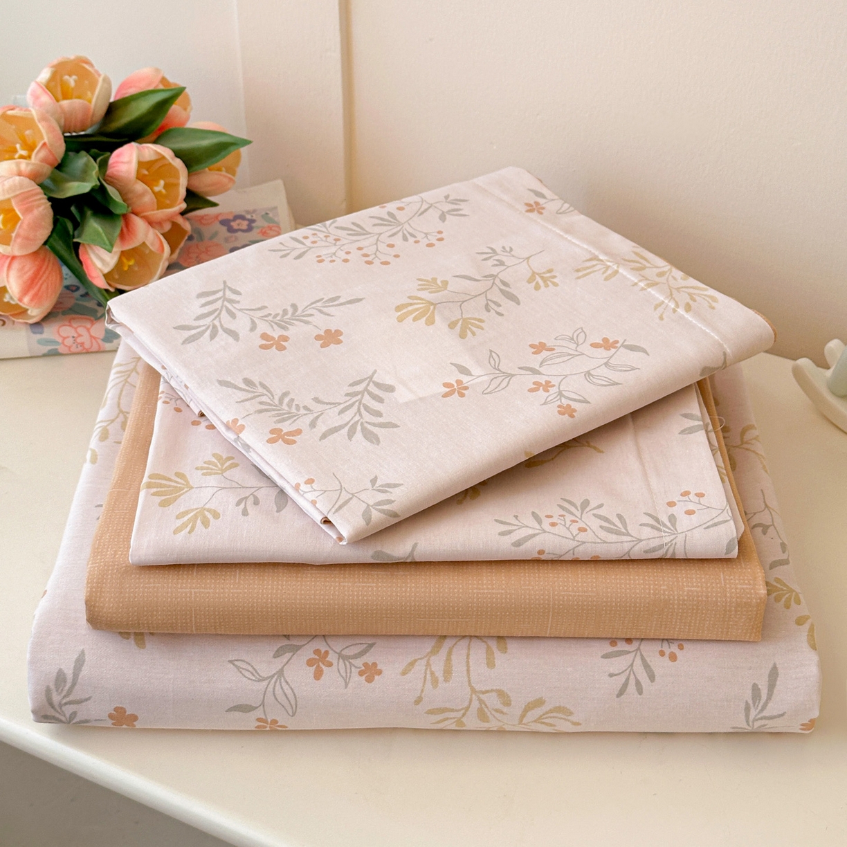 91家纺网 家纺一手货源 找家纺 春雨家居 2026新款全棉纯棉花ins减龄可爱小清新四件套 醉梦惜花