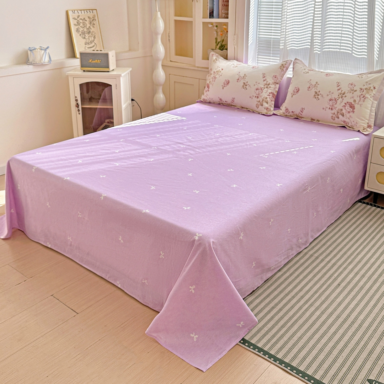 91家纺网 家纺一手货源 找家纺 春雨家居 2026新款全棉纯棉花ins减龄可爱小清新四件套 朵唯