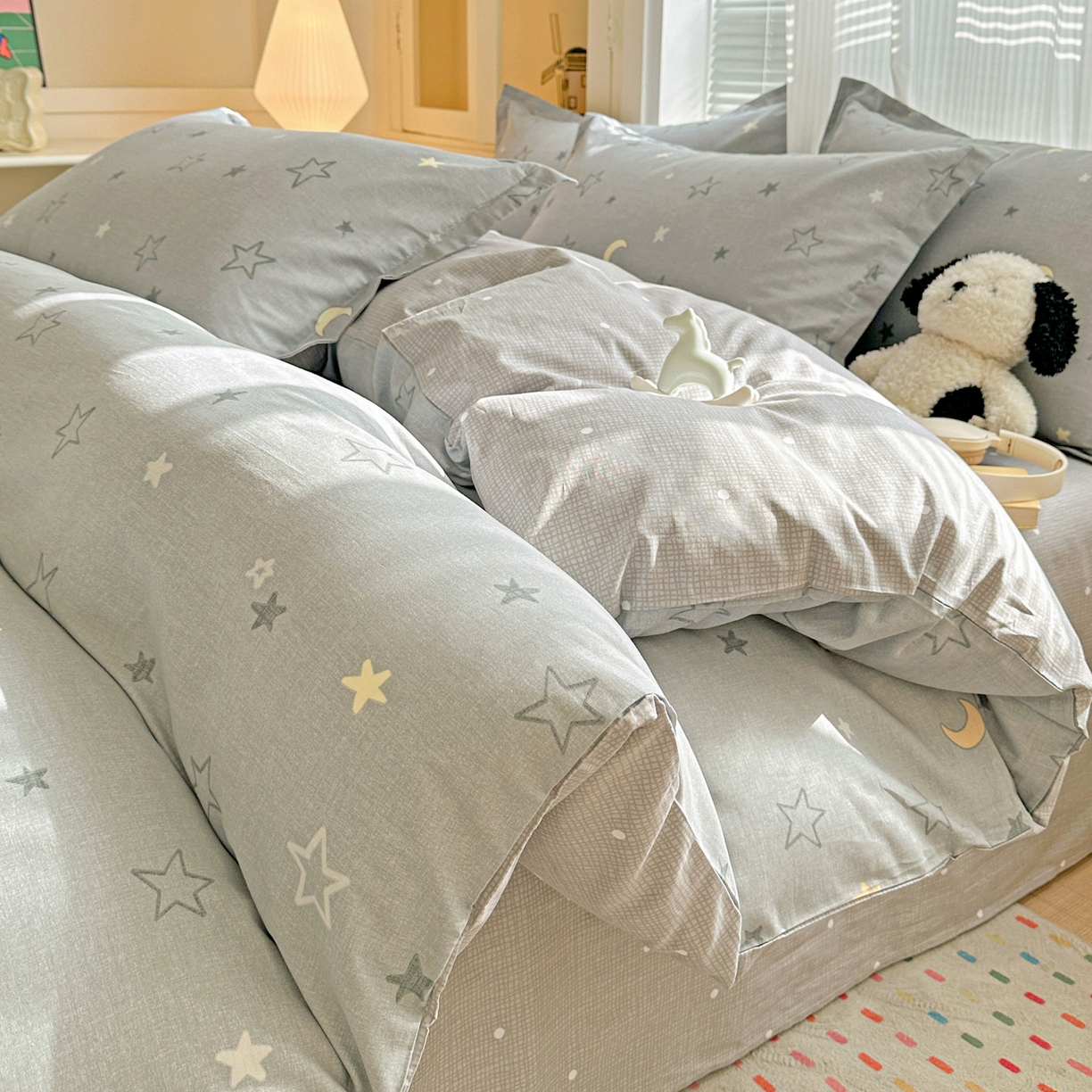 春雨家居 2026新款全棉纯棉花ins减龄可爱小清新四件套 暮洛星