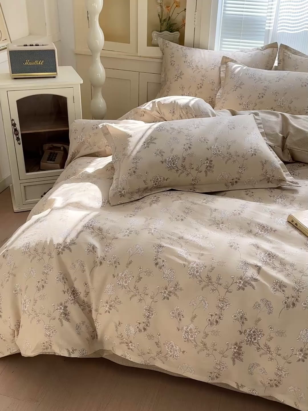 91家纺网 家纺一手货源 找家纺 春雨家居 2026新款全棉纯棉花ins减龄可爱小清新四件套 芙莉