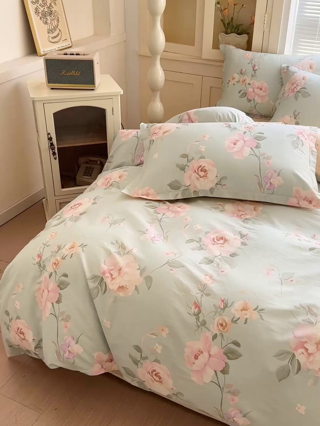 91家纺网 家纺一手货源 找家纺 春雨家居 2026新款全棉纯棉花ins减龄可爱小清新四件套 夏日花莳