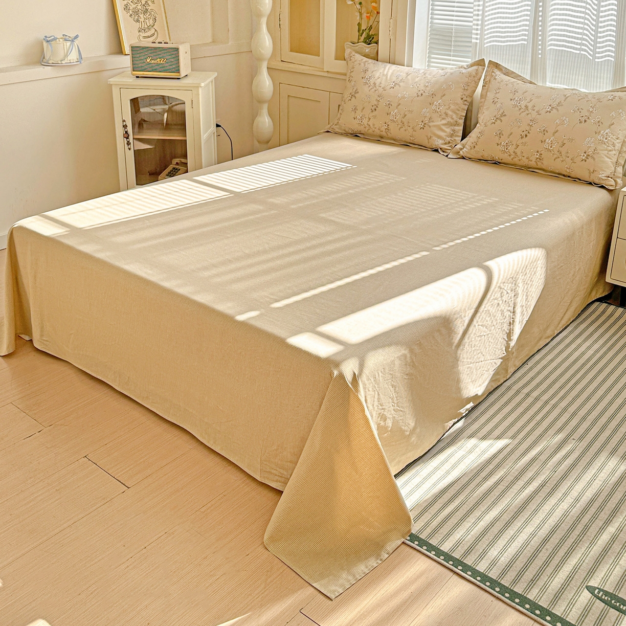 91家纺网 家纺一手货源 找家纺 春雨家居 2026新款全棉纯棉花ins减龄可爱小清新四件套 芙莉