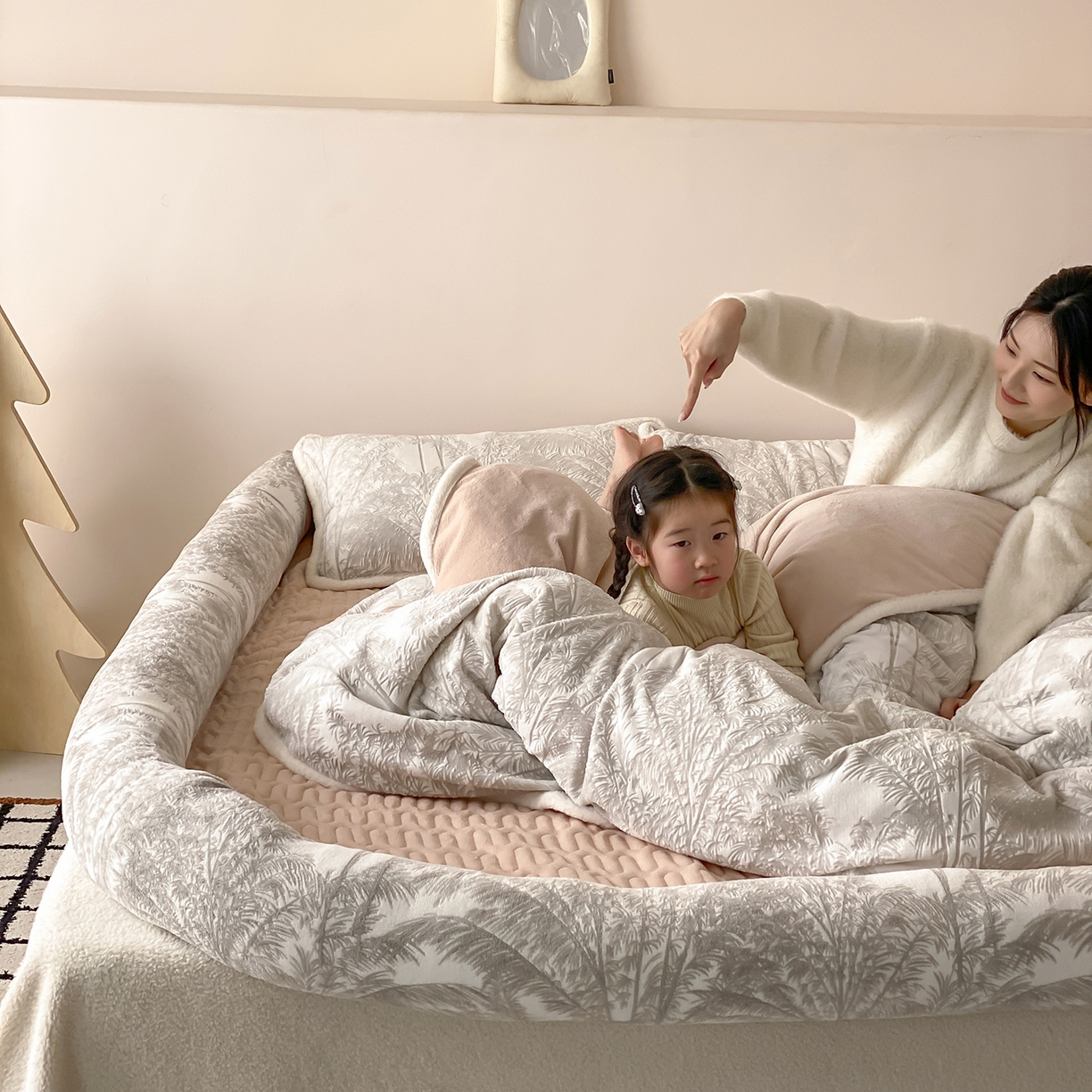 91家纺网 家纺一手货源 找家纺 （总）极简 2026新款人类趴趴窝牛奶绒可拆卸四件套-棉棉云朵（会员减20）