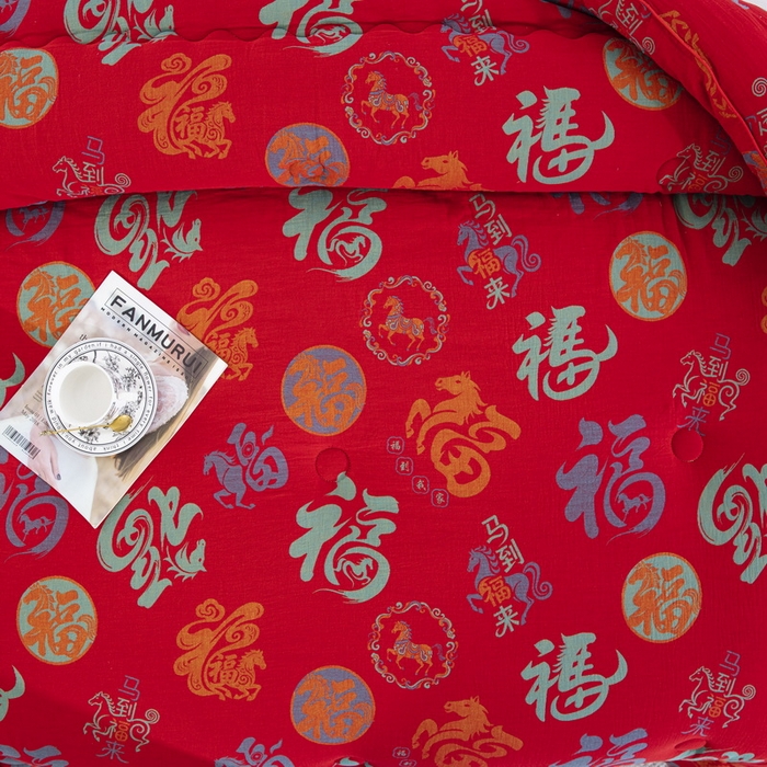 91家纺网 家纺一手货源 找家纺 （总）双层纱家居 2025新款双层纱冬被被子被芯-马上有福