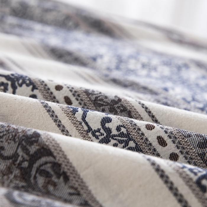 91家纺网 家纺一手货源 找家纺 （总）双层纱家居 2025新款全棉纯棉双层纱四件套-波西米亚