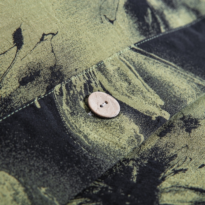 91家纺网 家纺一手货源 找家纺 （总）双层纱家居 2025新款全棉纯棉双层纱四件套-军绿