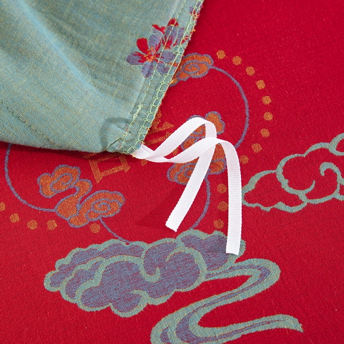 91家纺网 家纺一手货源 找家纺 （总）双层纱家居 2025新款全棉纯棉双层纱四件套-龙凤呈祥