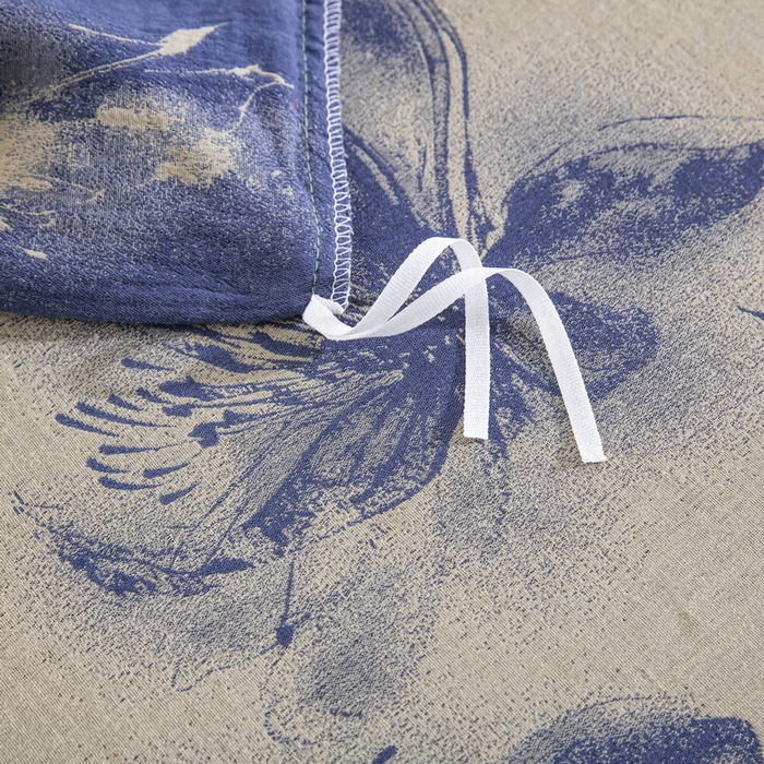 91家纺网 家纺一手货源 找家纺 （总）双层纱家居 2025新款全棉纯棉双层纱四件套-庄周梦蝶蓝