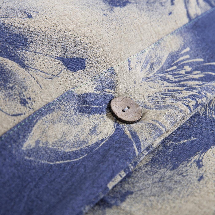 91家纺网 家纺一手货源 找家纺 （总）双层纱家居 2025新款全棉纯棉双层纱四件套-庄周梦蝶蓝