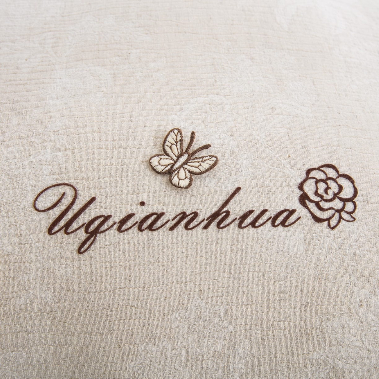 91家纺网 家纺一手货源 找家纺 （总）仰望棉麻双层纱供应链 2026新款棉麻滚绳工艺款四件套-蒂花之绣-蝶