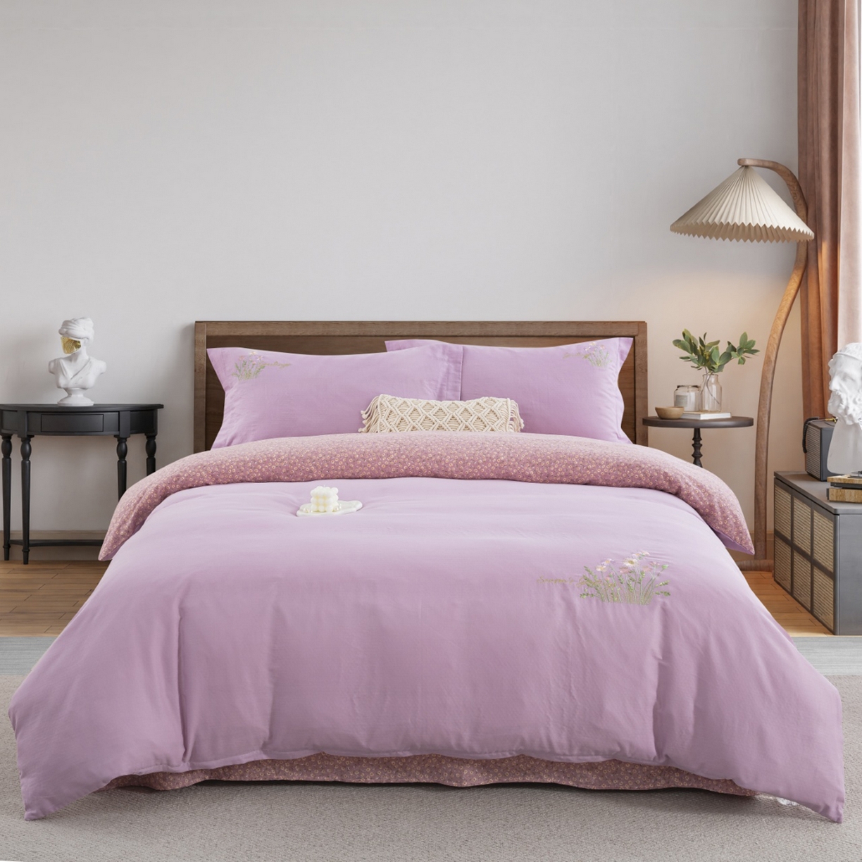 91家纺网 家纺一手货源 找家纺 （总）仰望棉麻双层纱供应链 2026新款全棉双层纱绣花绣花四件套-初语